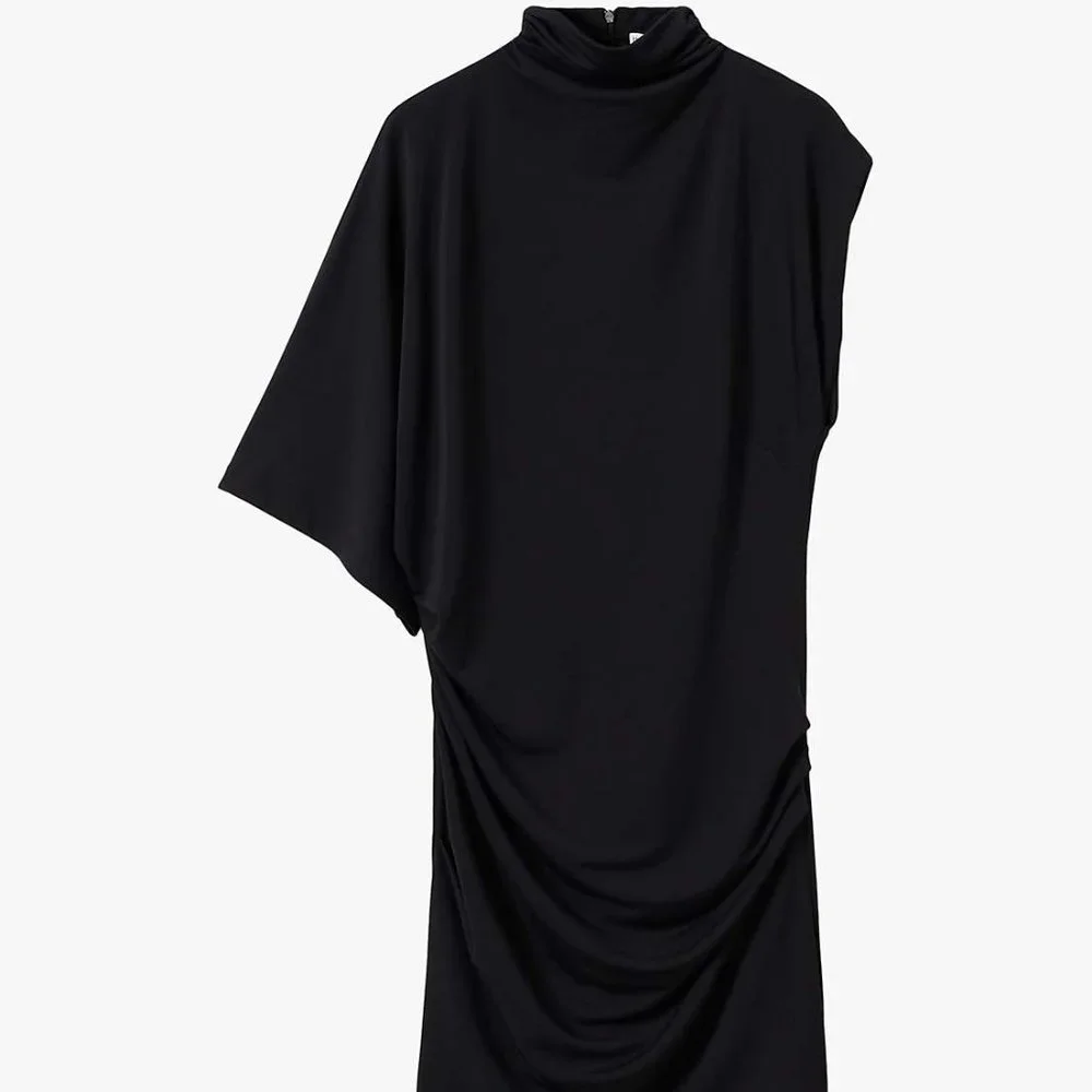 Mango - Asymetrical sleeve Mini Dress - size 0 - Picture 2 of 8